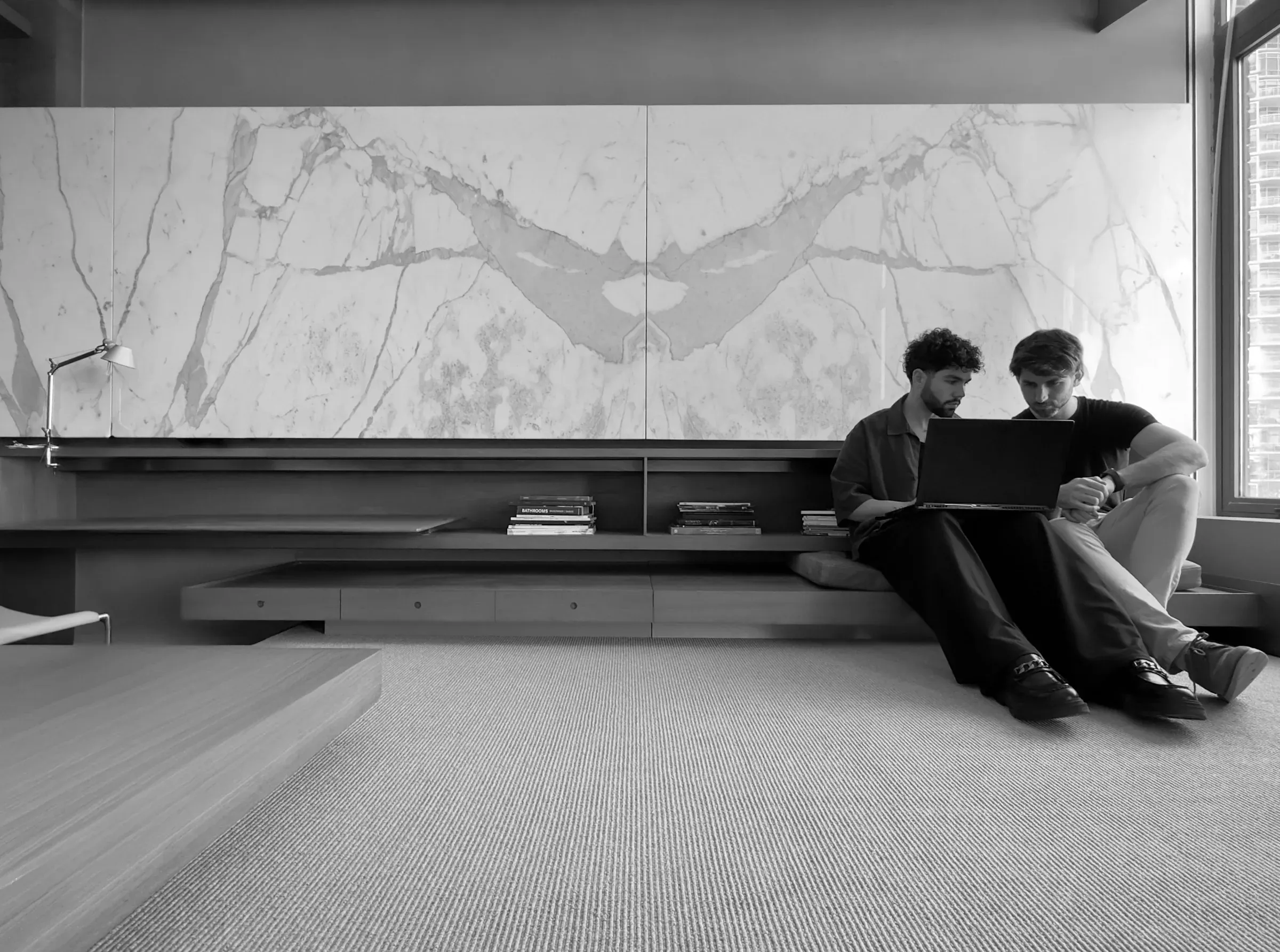 Francisco and Felipe Seiref working at the studio